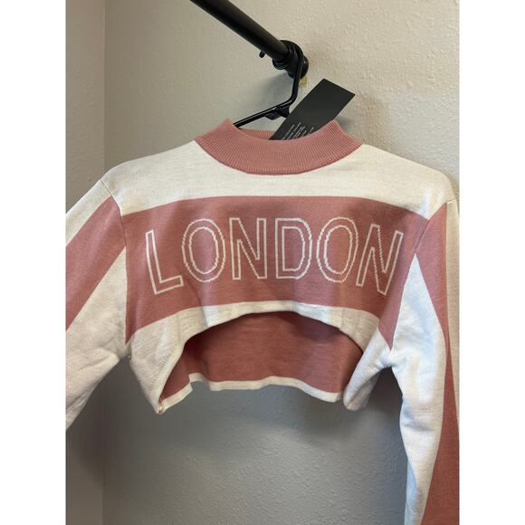 NWT Landon Crop Top Lavish Balboa Women’s Sweater Size Large long sleeve crew - Picture 2 of 11